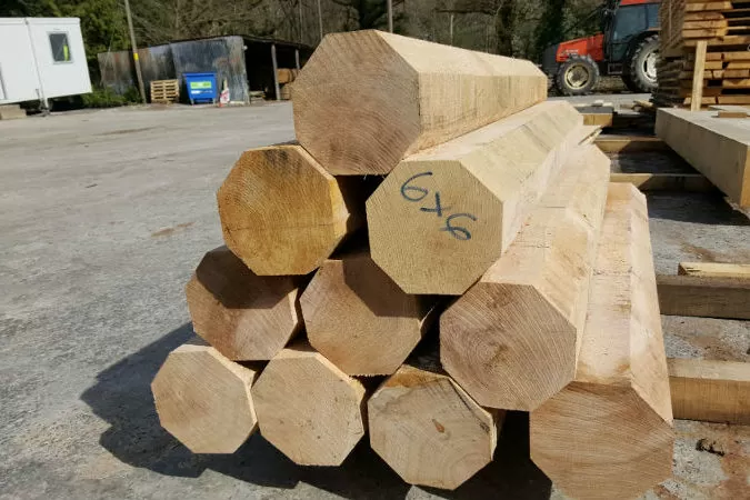 Balcombe Sawmill - 6x6 wooden logs